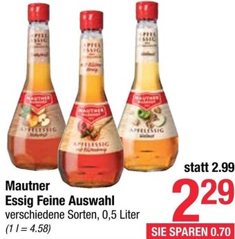 Maximarkt Mautner Essig Feine Auswahl 0,5 Liter Angebot