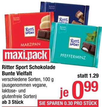 Maximarkt Ritter Sport Schokolade Bunte Vielfalt 100 g Angebot