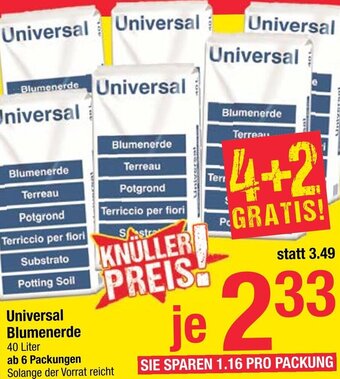 Maximarkt Universal Blumenerde 40 Liter Angebot