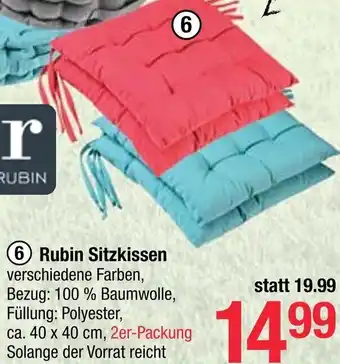 Maximarkt Rubin Sitzkissen 40x40 cm Angebot