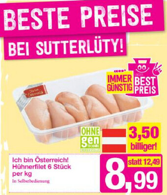 Sutterlüty Ich Bin Österreich Hühnerfilet 6 Stück Per Kg Angebot
