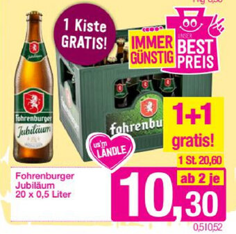 Sutterlüty Fohrenburger Jubiläum 20x0,5L Angebot