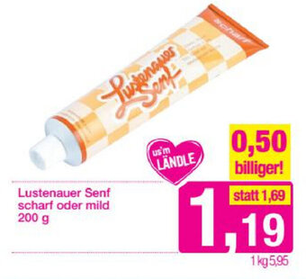 Sutterlüty Lustenauer Senf Scharf oder Mild 200g Angebot
