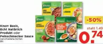Unimarkt Knorr Basis, Echt Natürlich Produkt oder Feinschmecker Sauce Angebot