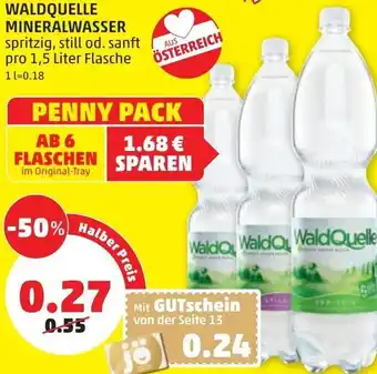 PENNY Waldquelle Mineralwasser 1,5 L iter Angebot