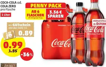 PENNY Coca-Cola od. Cola Zero 1 Liter Angebot