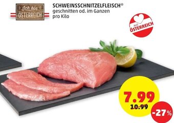 PENNY Schweinsschnitzelfleisch pro kilo Angebot