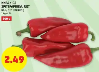 PENNY Knackige Spitzpaprika, Rot 1 kg Angebot