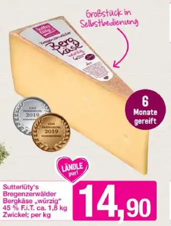 Sutterlüty Sutterlüty's Bregenzerwälder Bergkäse 1,8kg Angebot