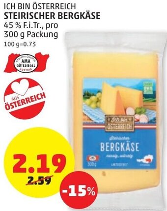 PENNY Steirischer Bergkäse 300 g Angebot