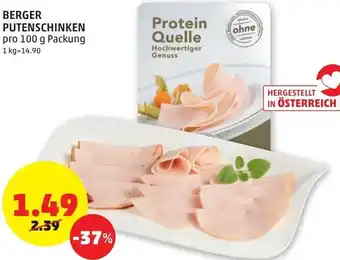 PENNY Berger Putenschinken 100 g Angebot