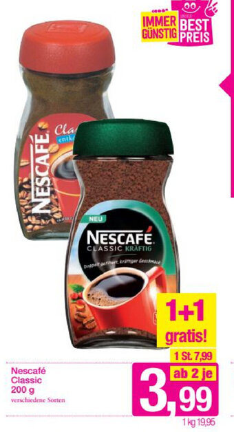 Sutterlüty Nescafe Classic 200 g Angebot