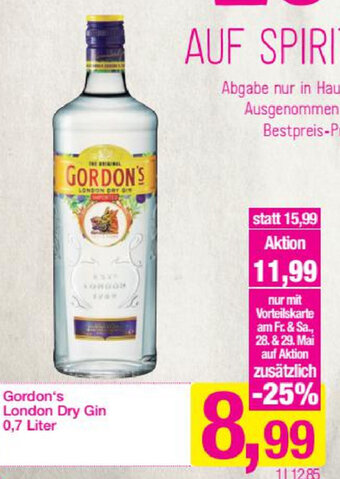 Sutterlüty Gordon's London Dry Gin 0.7 Liter Angebot