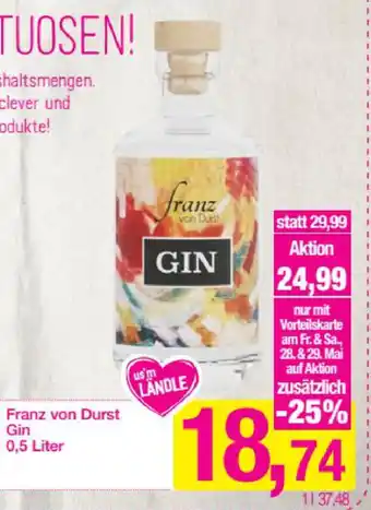 Sutterlüty Franz Von Durst Gin 0,5L Angebot