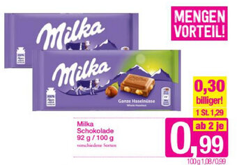 Sutterlüty Milka Schokolade 92/100g Angebot