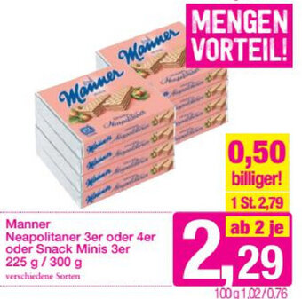 Sutterlüty Manner Neapolitaner 3er oder 4er oder Snack Minis 3er 225/300g Angebot