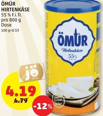 PENNY Ömür Hirtenkäse 800 g Angebot