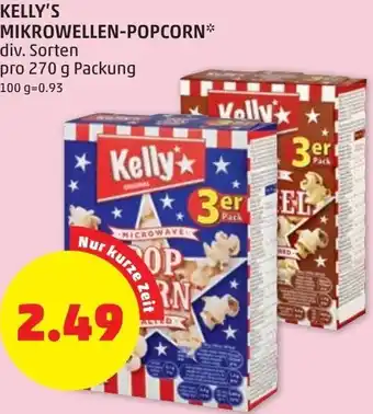 PENNY Kelly's Mikrowellen-Popcorn 270 g Angebot