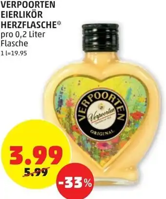 PENNY Verpoorten Eierlikör Herzflasche 0.2 Liter Angebot