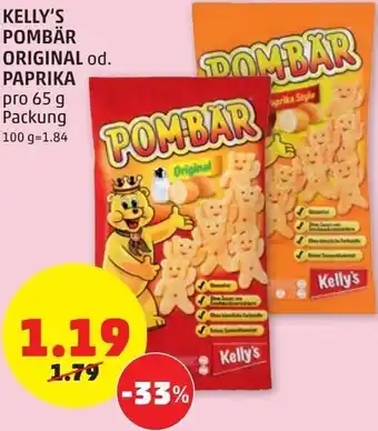 PENNY Kelly's Pombär Original od. Paprika 65 g Angebot