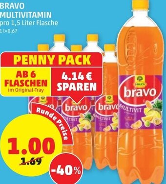 PENNY Bravo Multivitamin 1,5 Liter Angebot