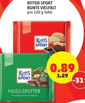 PENNY Ritter Sport Bunte Vielfalt 100 g Angebot