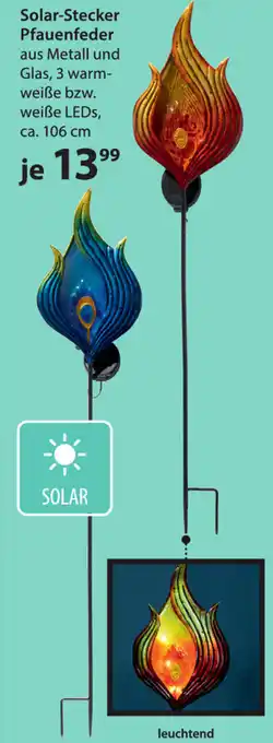 NKD Solar Stecker Pfauenfeder 106 cm Angebot