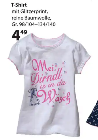 NKD T-Shirt Mit Glitzerprint Reine Baumwolle 98/104-134/140 Angebot
