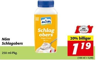 Nah&Frisch Nöm Schlagobers 250 ml Angebot