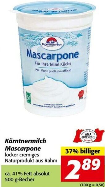 Nah&Frisch Kärntnermilch Mascarpone 500 g Angebot