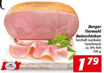 Nah&Frisch Berger Tierwohl Beinschinken 100g Angebot