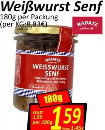 Wurstico Weißwurst Senf 180 g Angebot