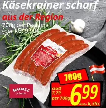 Wurstico Käsekrainer Scharf 700 g Angebot