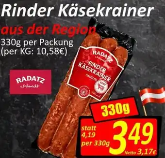 Wurstico Rinder Käsekrainer 330 g Angebot