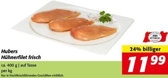 Nah&Frisch Hubers Hühnerfilet Frisch 400 g Angebot