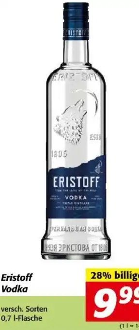 Nah&Frisch Eristoff Vodka 0,7 l Angebot