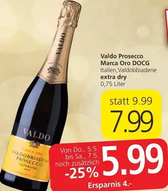 Spar Valdo Prosecco Marca Oro DOCG 0,75 Liter Angebot