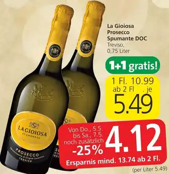 Spar La Gioiosa Prosecco Spumante DOC 0,75 Liter Angebot