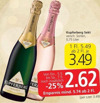 Spar Kupferberg Sekt 0,75 Liter Angebot