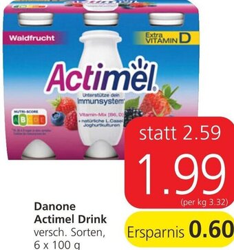 Spar Danone Actimel Drink 6x100 g Angebot