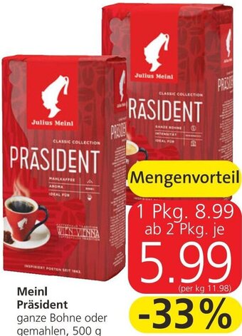Spar Meinl Präsident 500 g Angebot