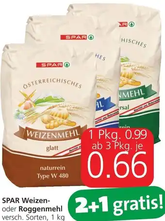 Spar Spar Weizen- oder Roggenmehl 1 kg Angebot
