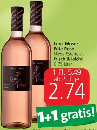Spar Lenz Moser Féte Rosé Frischt & Leicht 0,75 Liter Angebot