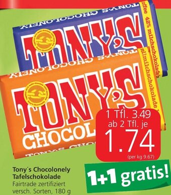 Spar Tony's Chocolonely Tafelschokolade 180 g Angebot