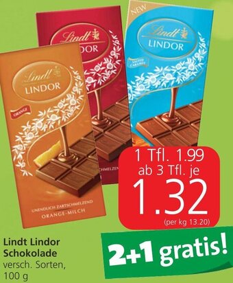 Spar Lindt Lindor Schokolade 100 g Angebot