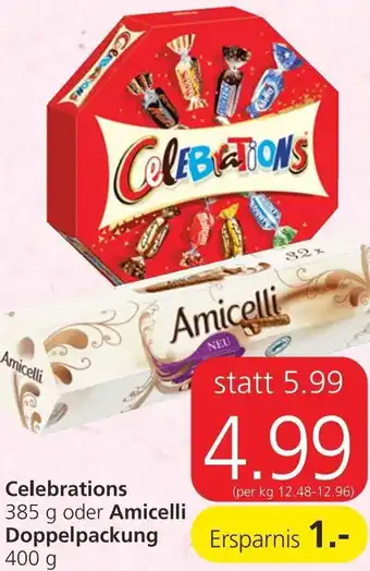 Spar Celebrations 385 g oder Amicelli Doppelpackung 400 g Angebot