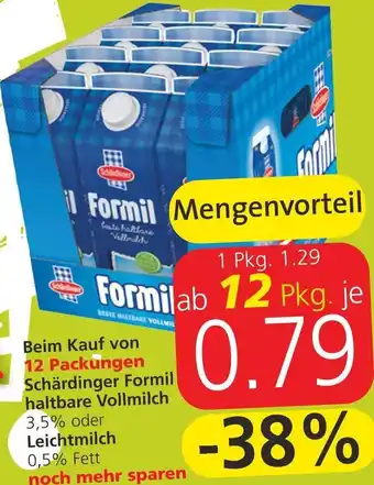 Spar Beim Kauf Von 12 Packungen Schärdinger Formil Haltbare Vollmilch oder Leichmilch Angebot
