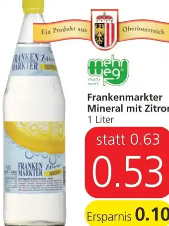 Spar Frankenmarkter Mineral Mit Zitro 1 Liter Angebot