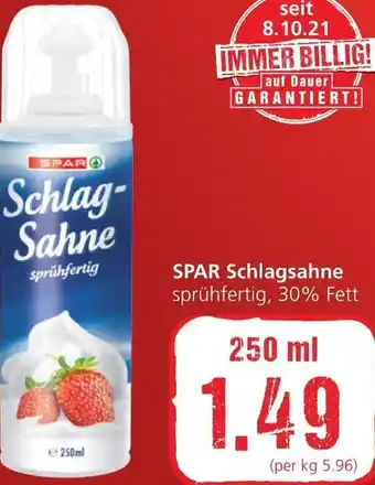 Spar Spar Schlagsahne 250 ml Angebot