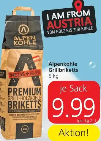 Spar Alpenkohle Grillbriketts 5 kg Angebot